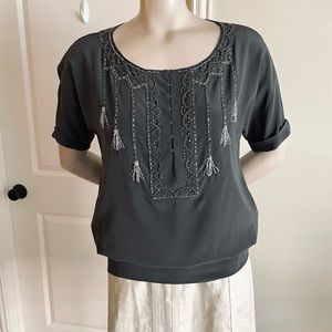 NWOT  Rebecca Taylor Silk Beaded Blouse 2